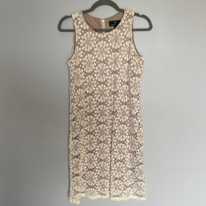 Lace dress with nude underlay